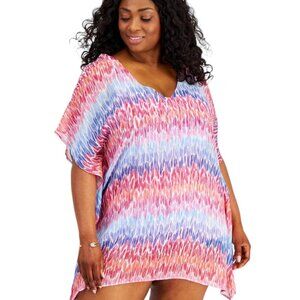 NWT Becca Etc Plus Size Joshua Tree Flutter-Sleeve Tunic Cover-up